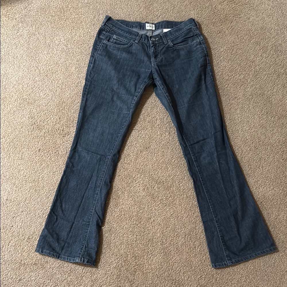 Calvin Klein Blue Flare Wide Leg Jeans